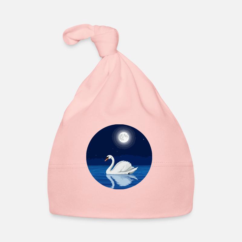 Swan at full moon Organic Baby Cap