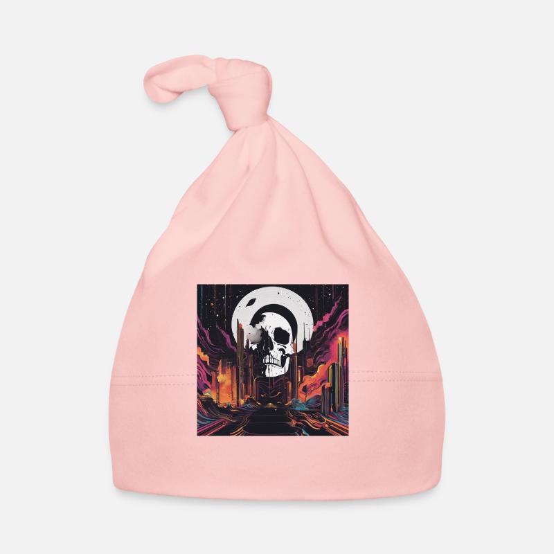 Crâne coloré - Bonnet bio Bébé - rose