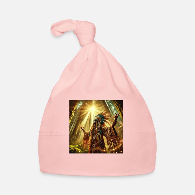 Chaman en transe (C) - Bonnet bio Bébé - rose