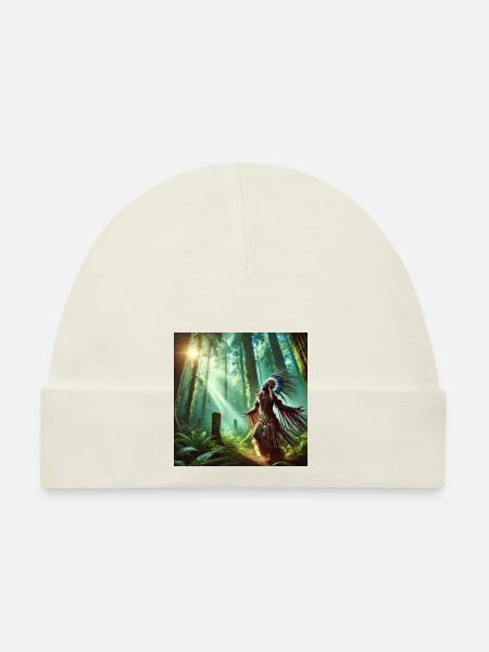 Shaman in Trance (A) - Organic Baby Cap - pink - Front