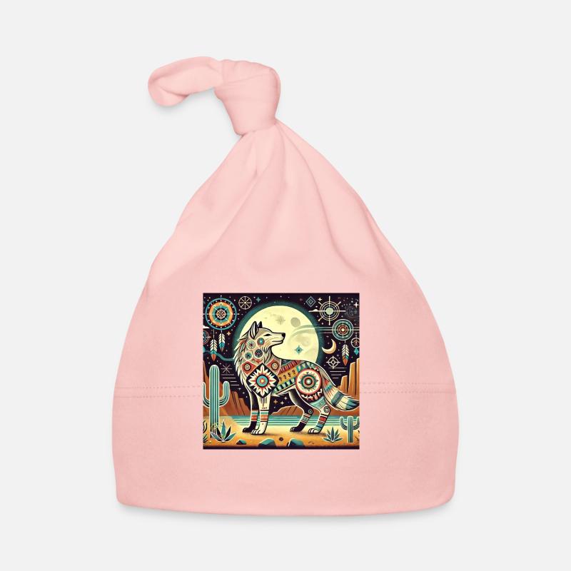 Le loup à vos côtés - Bonnet bio Bébé - rose