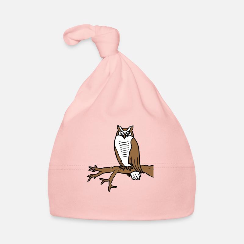 Eule Vogel Uhu Ast Baum Wald Schleiereule Kauz süß Baby Bio-Mütze