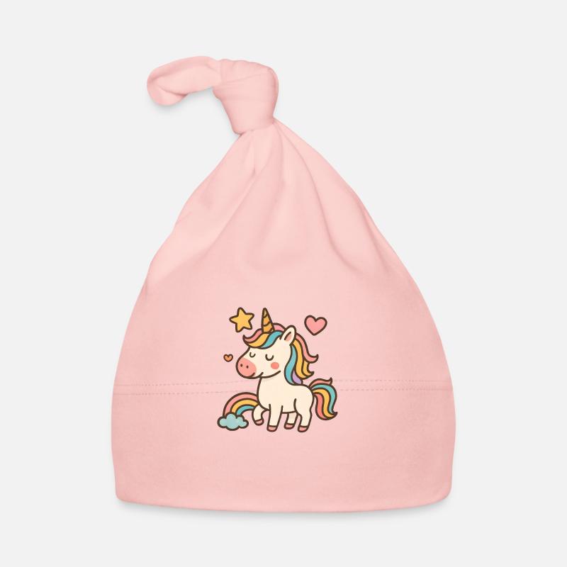 Süßes Regenbogen Einhorn Unicorn Baby Bio-Mütze