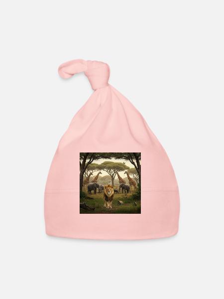 Tierabenteuer im Dschungel - Baby Bio-Mütze - Rosa - Vorne