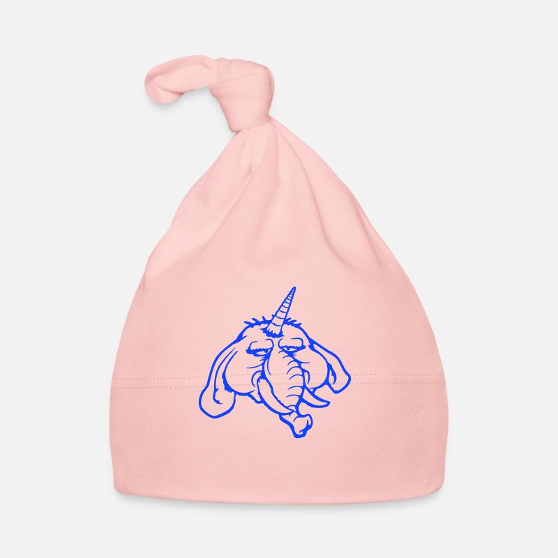 Unicorn, elephant, bad-tempered, angry, sad Organic Baby Cap