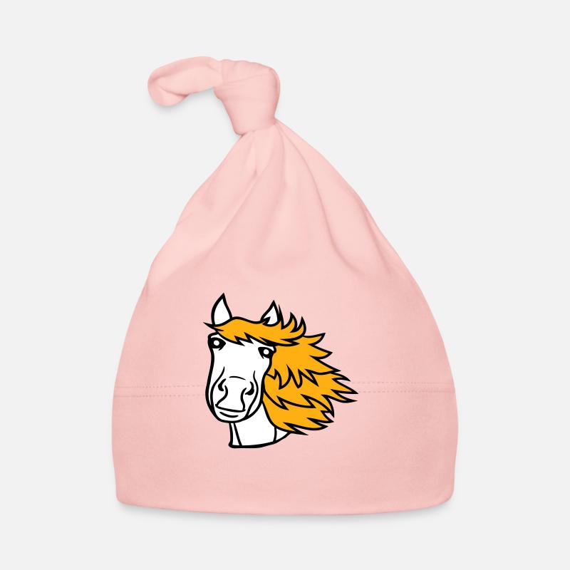 Horse Cute Pony Foal Long Hair Cute Comic Organic Baby Cap