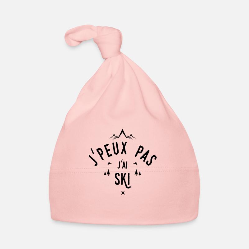 j'peux pas j'ai ski - Bonnet bio Bébé - rose