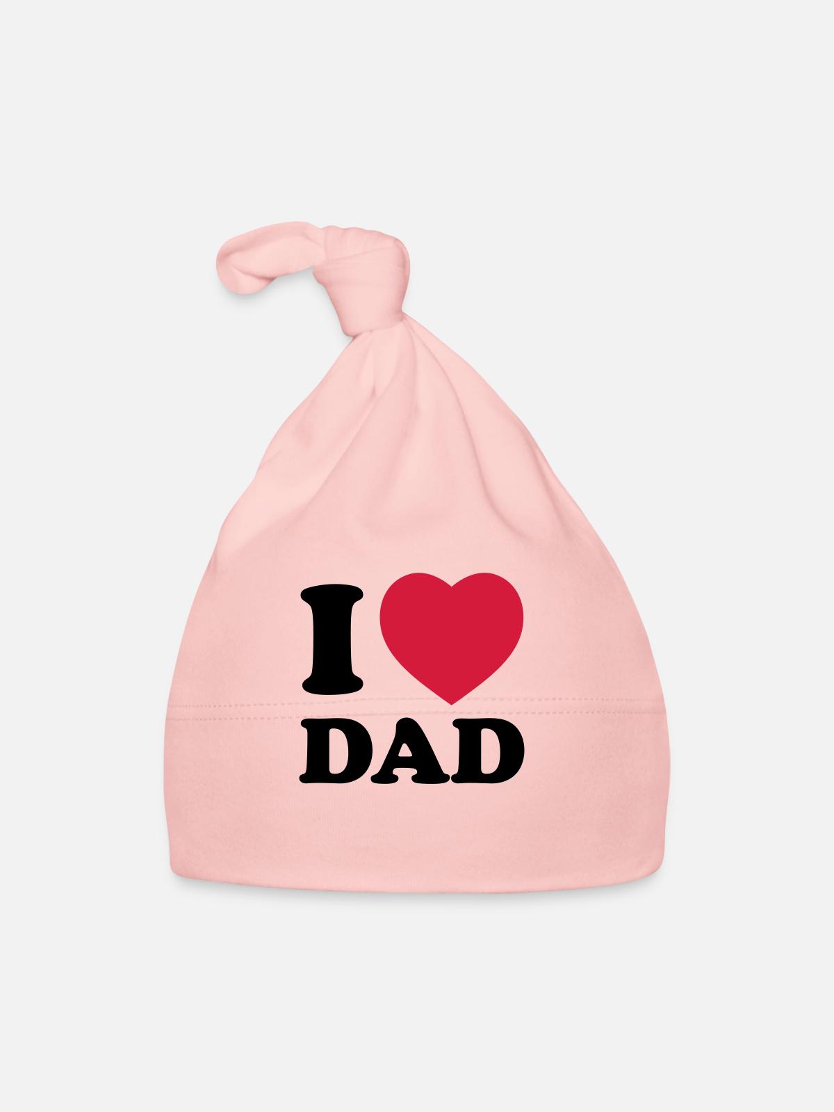 i_love_dad - Bonnet bio Bébé - rose - Devant