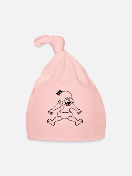 cri en colère pleurer hurlement en colère flamboya - Bonnet bio Bébé - rose - Devant