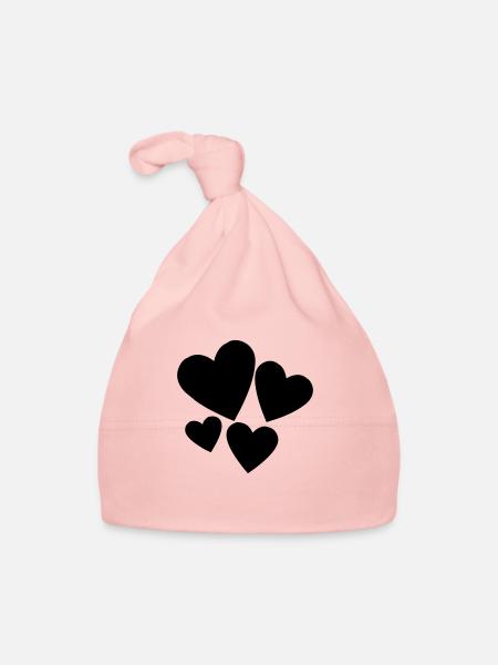 Cœur - Bonnet bio Bébé - rose - Devant