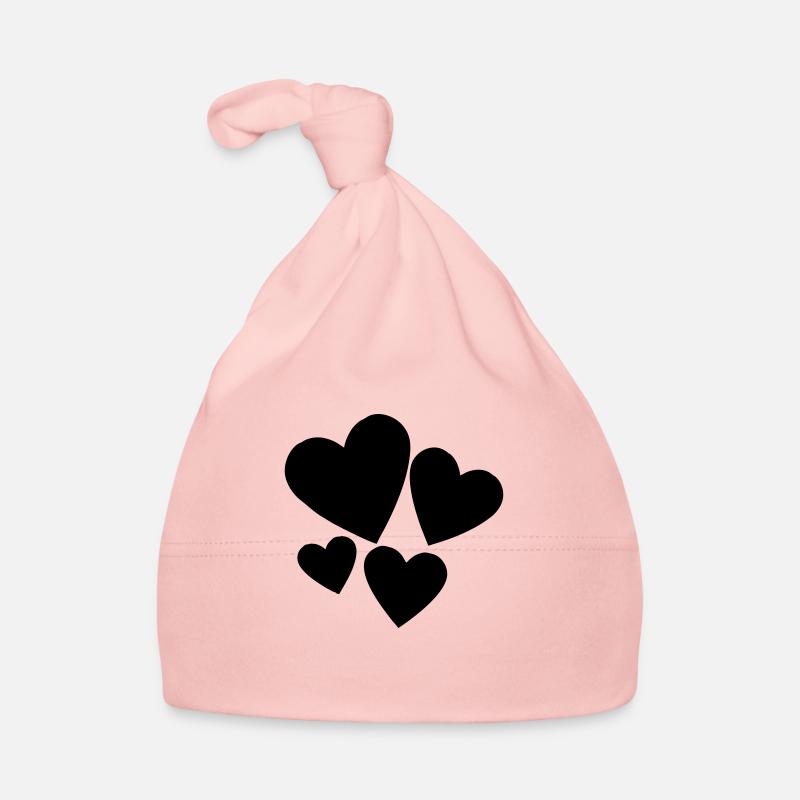 Cœur - Bonnet bio Bébé - rose