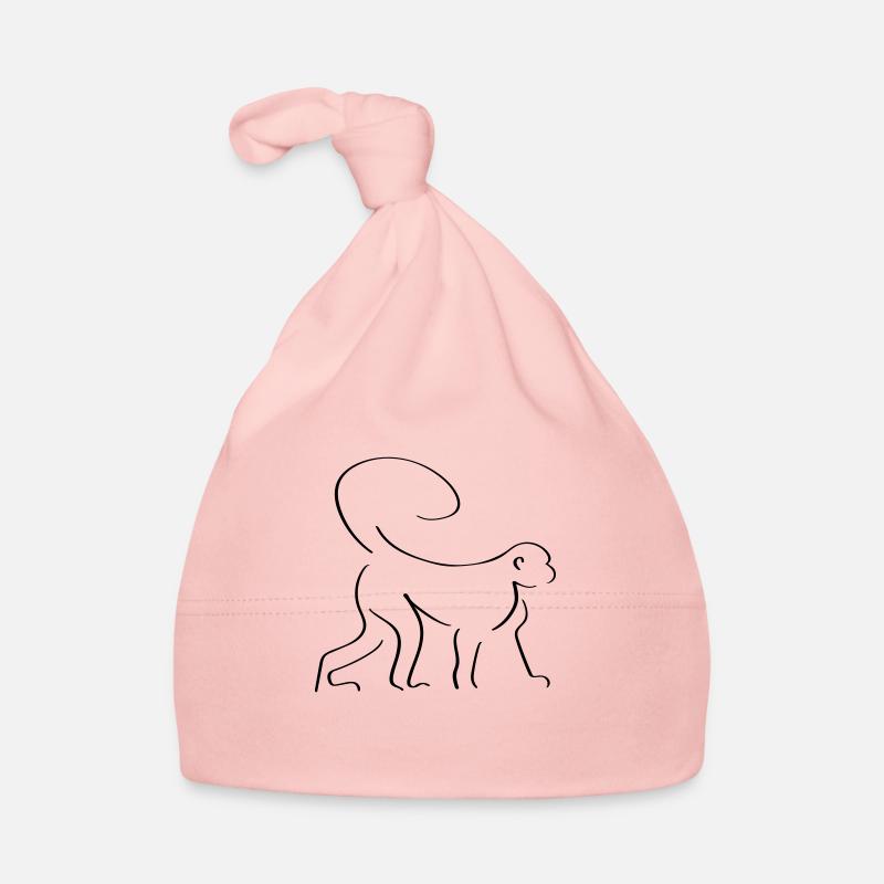Monkey Line Art - Minimaliste Bonnet bio Bébé