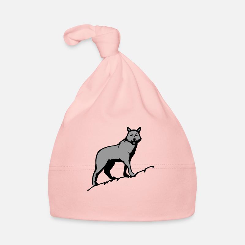 Loup - Bonnet bio Bébé - rose