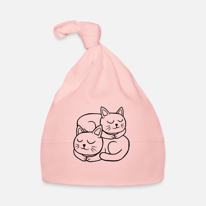 Chats dormant l’un sur l’autre Couple Bonnet bio Bébé