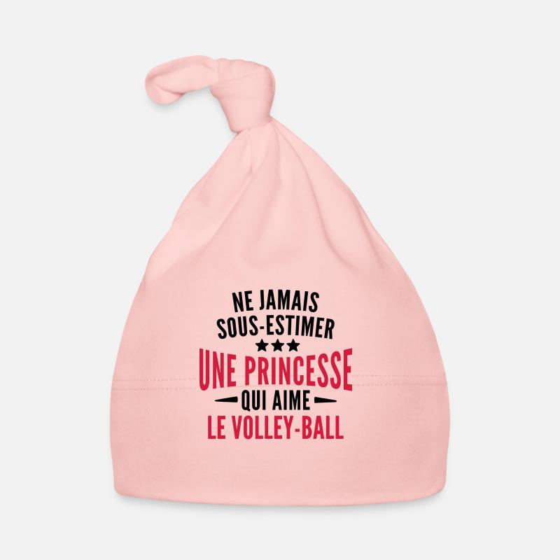 princesse et volleyball / cadeau humour volleyeuse - Bonnet bio Bébé - rose