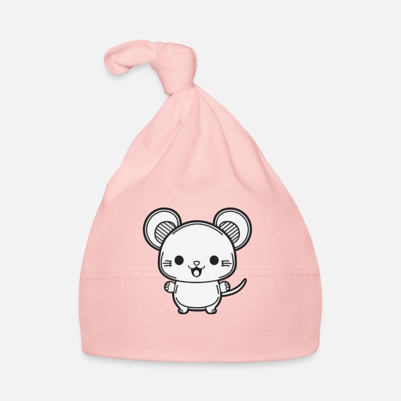 Kawaii mignon souris heureuse Bonnet bio Bébé