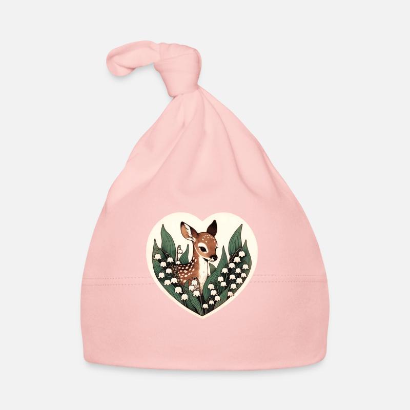 Maiglöckchen-Rehkitz - Baby Bio-Mütze - Rosa