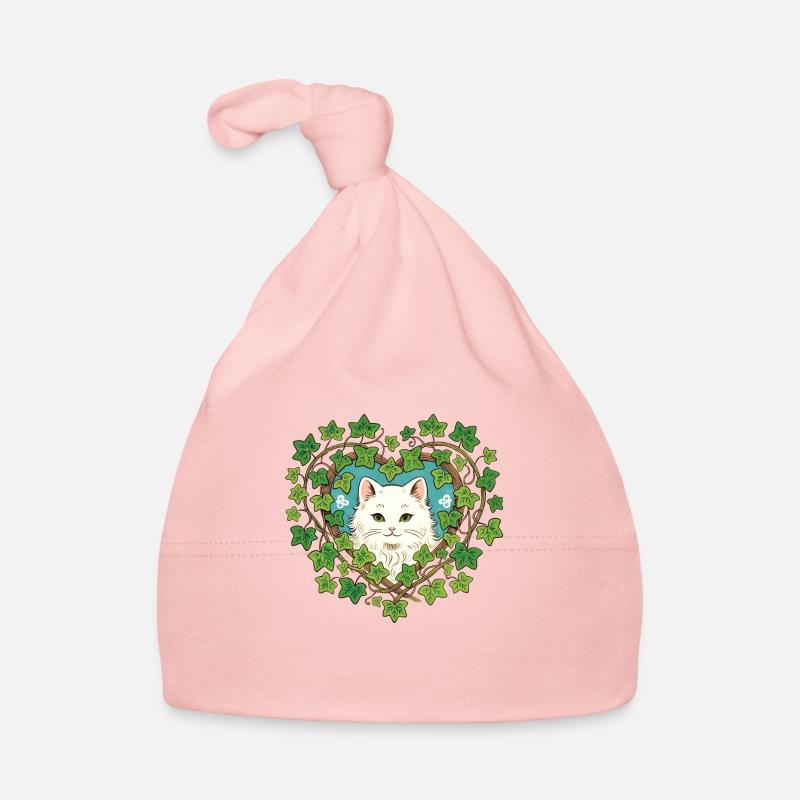 White Cat Ivy Organic Baby Cap