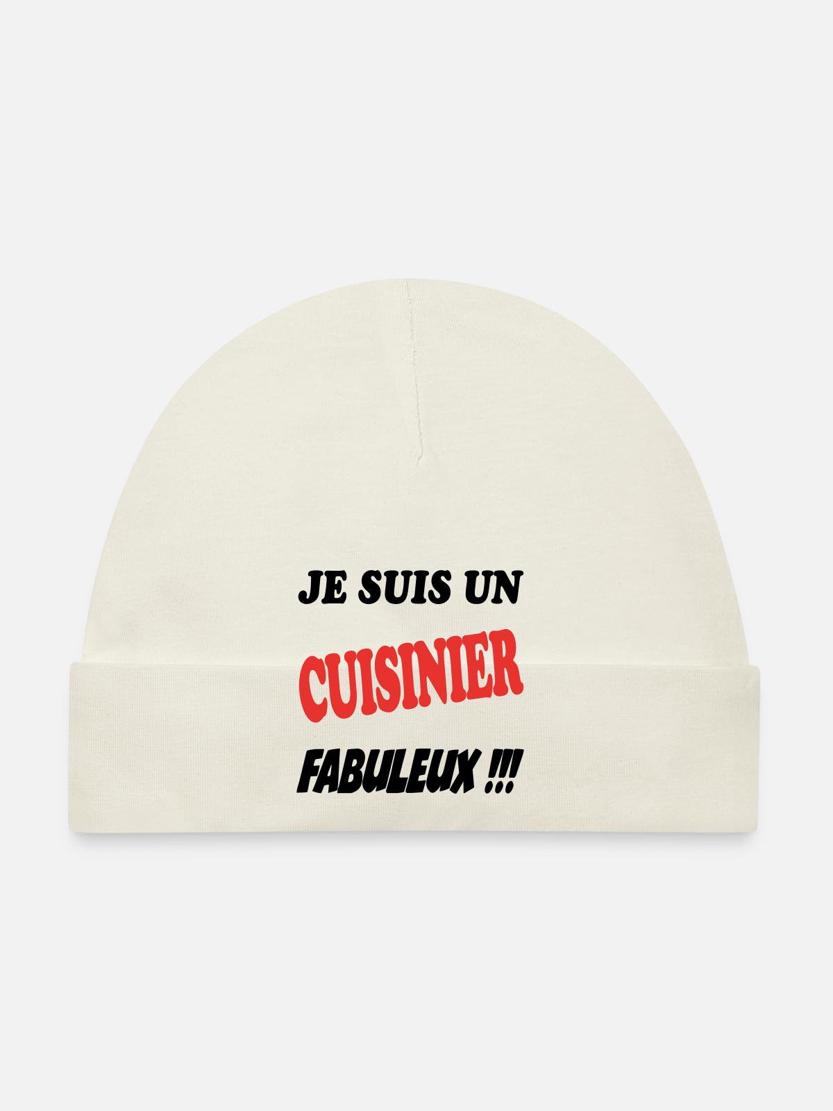 CUISINIER FABULEUX - Bonnet bio Bébé - rose - Devant