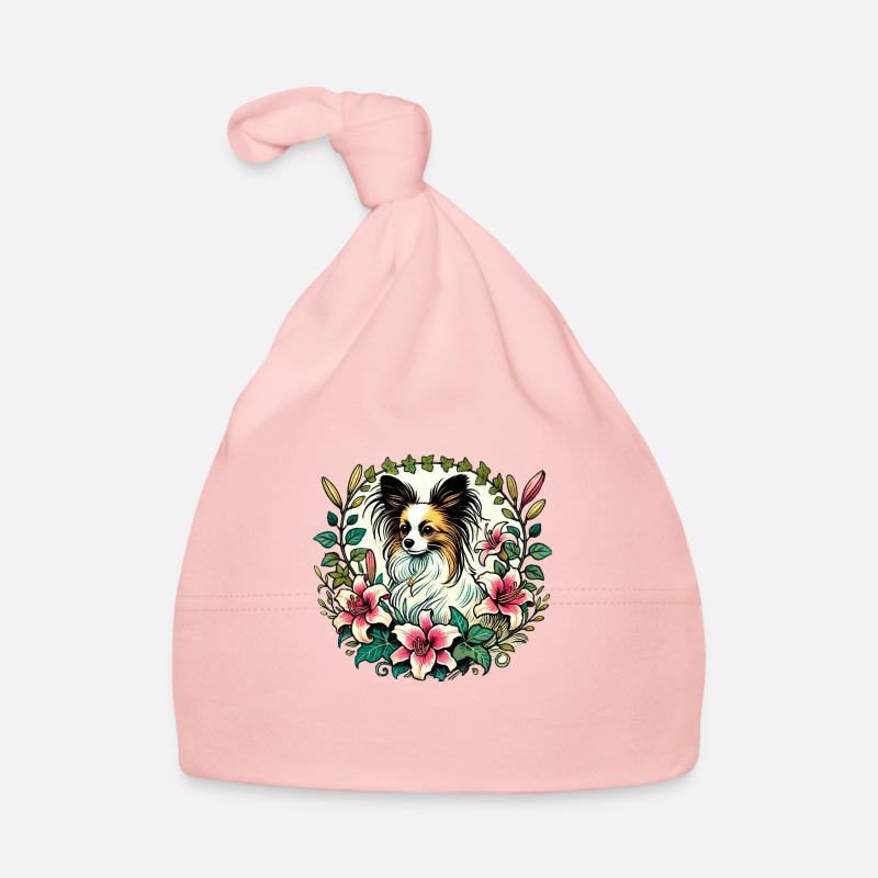 Papillon dog Organic Baby Cap