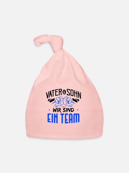 Father and son, we are a team - Organic Baby Cap - pink - Front