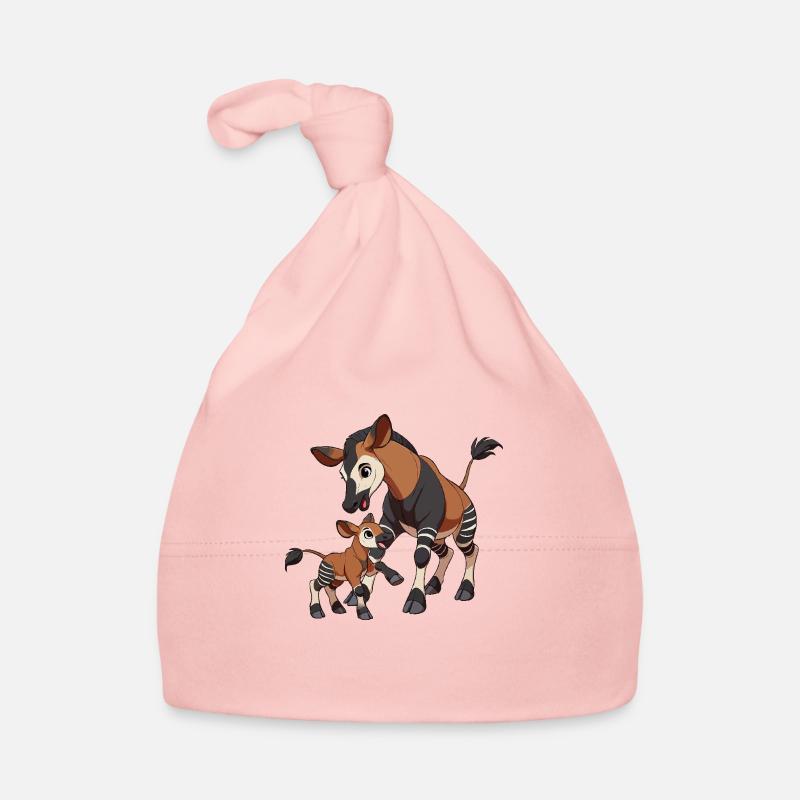 Okapi Mutter und Kind Baby Bio-Mütze