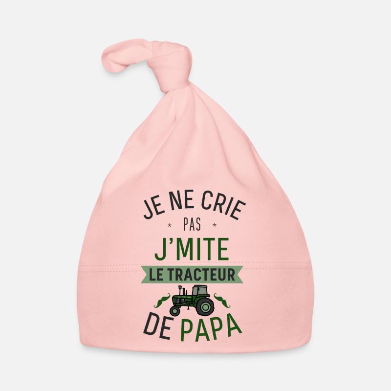 J'imite le Tracteur de Papa - Bonnet bio Bébé - rose