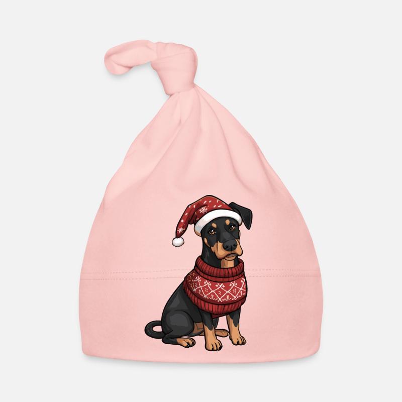 Bande dessinée de Noël Doberman Dog Bonnet bio Bébé