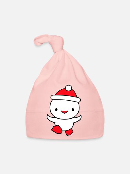 Duck Winter Hat Snow Play Fun Christmas - Organic Baby Cap - pink - Front