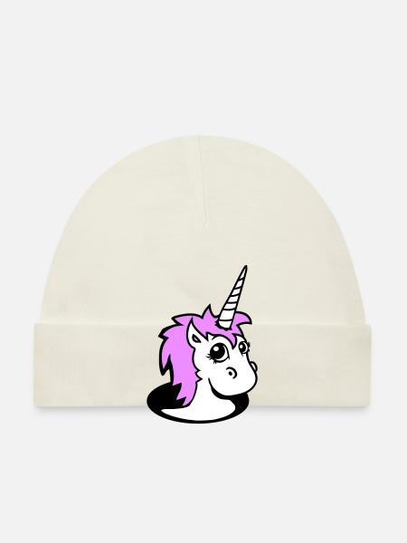 Unicorn Girl Pretty Bottom Hole Cartoon Cute Girl - Organic Baby Cap - pink - Front