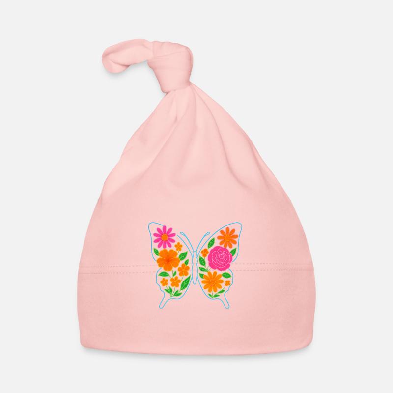 Mariposa/Butterfly Floral - Organic Baby Cap - pink
