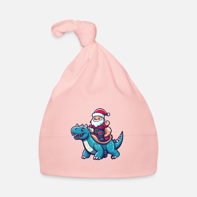 Dinosaur stegosaurus Santa Claus Organic Baby Cap