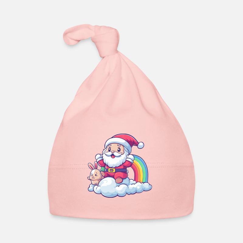 Lapin Père Noël Arc-en-ciel Bonnet bio Bébé