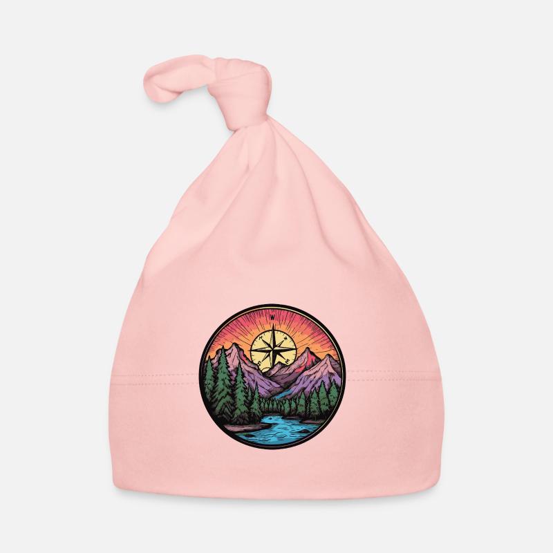 Berge Kompass Landschaft Baby Bio-Mütze