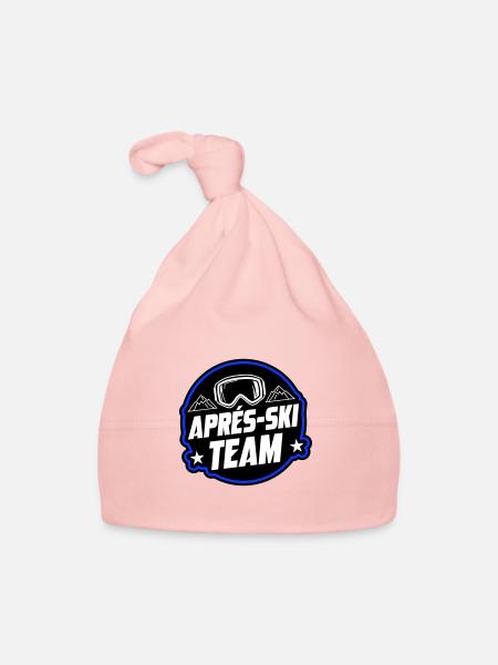 Après Ski Party Team Saying - Organic Baby Cap - pink - Front