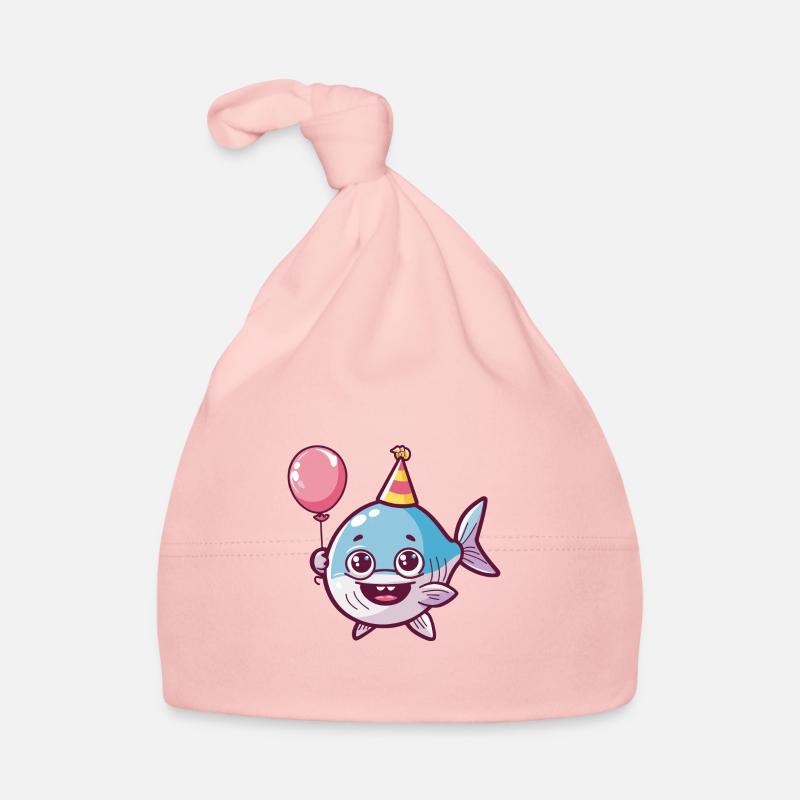 Piranha Poissons Anniversaire Bébé - Bonnet bio Bébé - rose