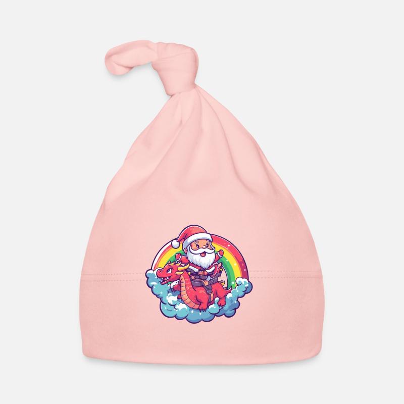 Drache Weihnachtsmann Regenbogen Baby Bio-Mütze