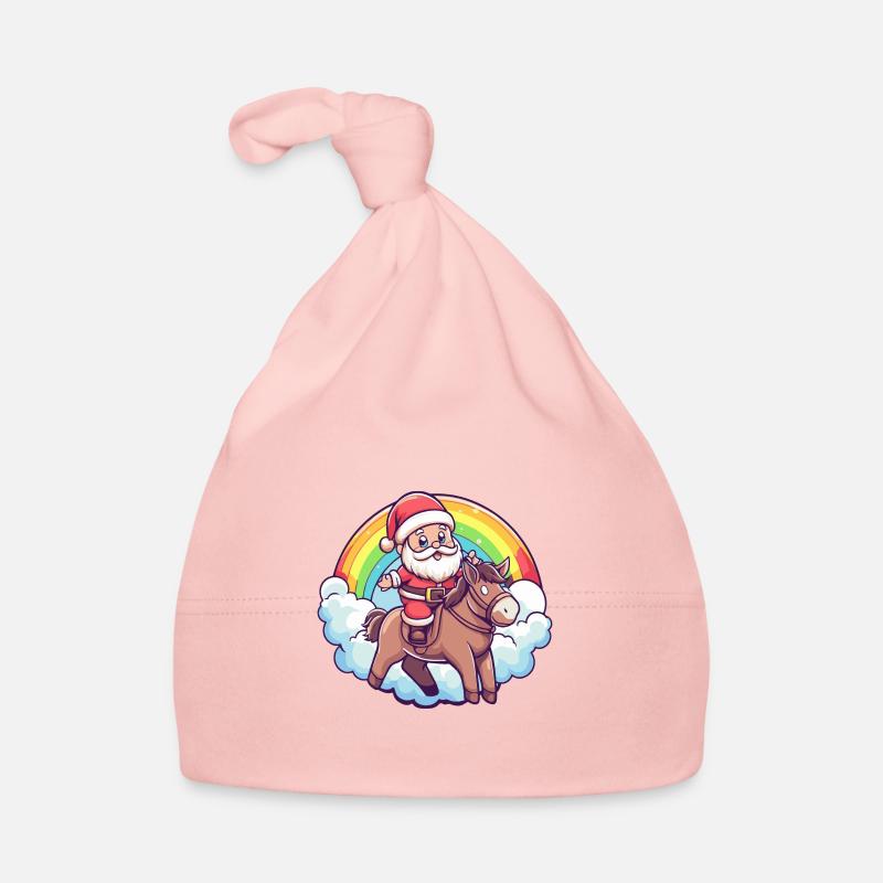 Esel Weihnachtsmann Regenbogen Baby Bio-Mütze