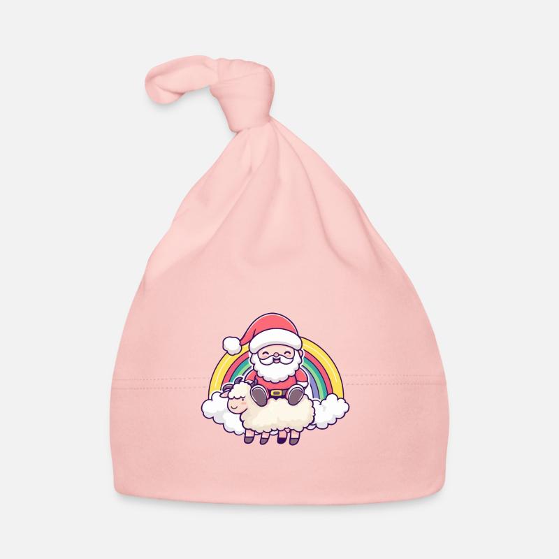 Schaf Weihnachtsmann Regenbogen Baby Bio-Mütze