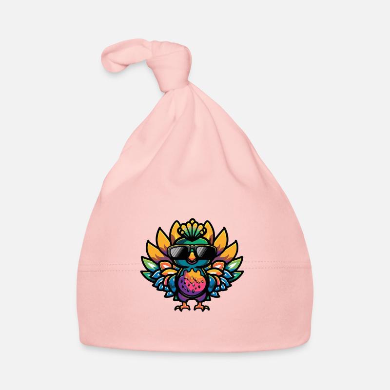 Animal oiseau paon Bonnet bio Bébé
