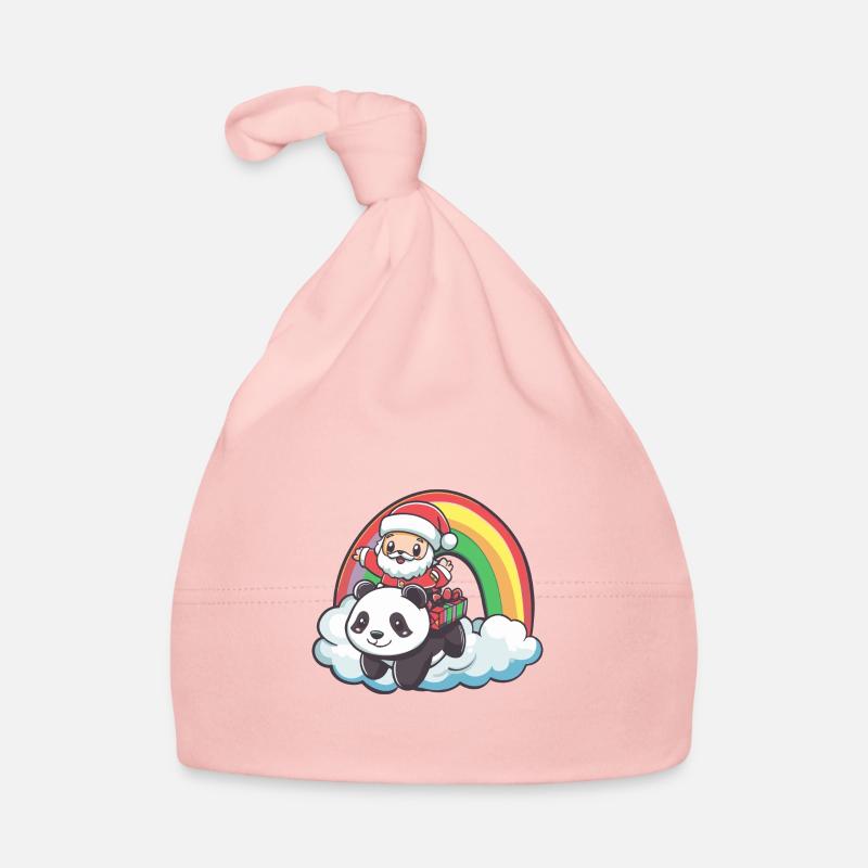 Panda Santa Claus Rainbow Organic Baby Cap