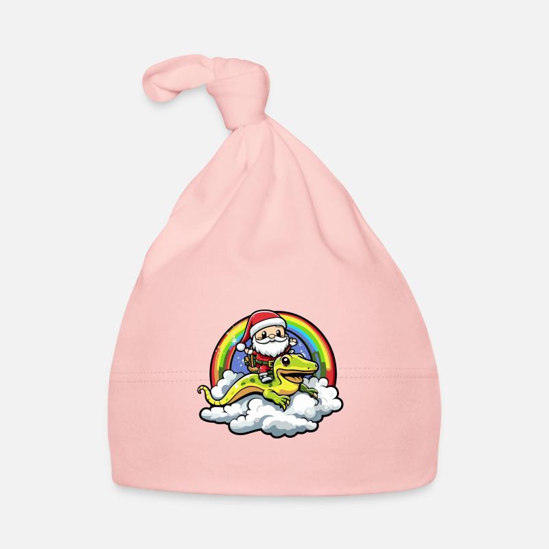 Echse Weihnachtsmann Regenbogen Baby Bio-Mütze