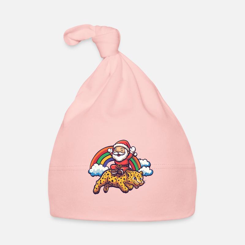 Léopard Père Noël Arc-en-ciel Bonnet bio Bébé