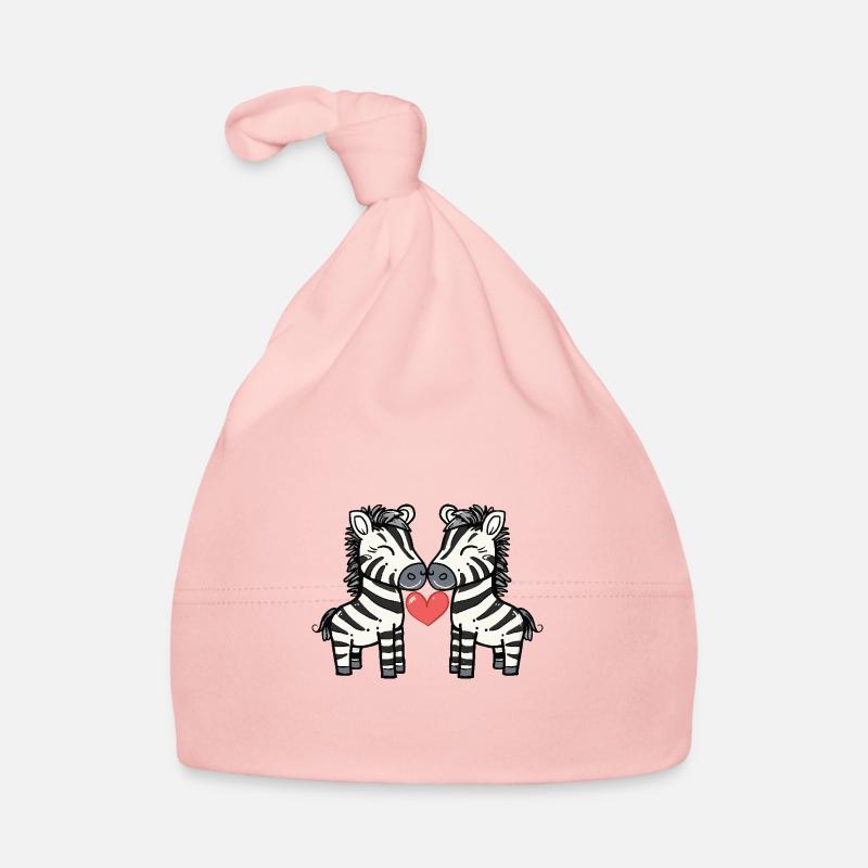 Zebra Couple Valentine's Day Organic Baby Cap
