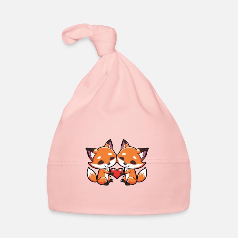 Couple Renard Saint-Valentin Bonnet bio Bébé