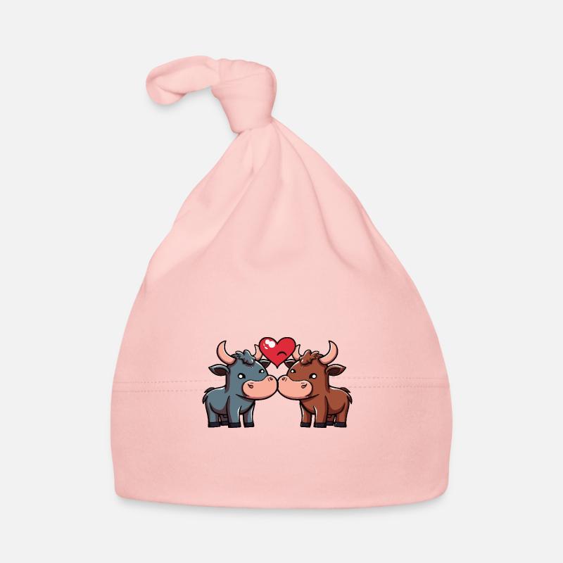 Stier Paar Valentinstag Baby Bio-Mütze
