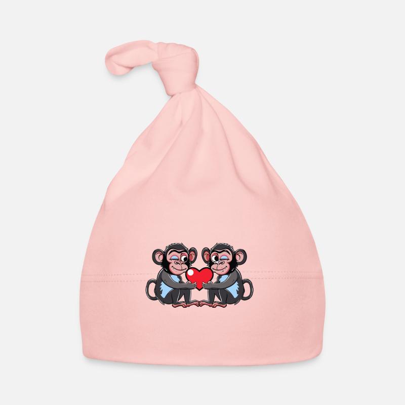 Affe Paar Liebe Baby Bio-Mütze