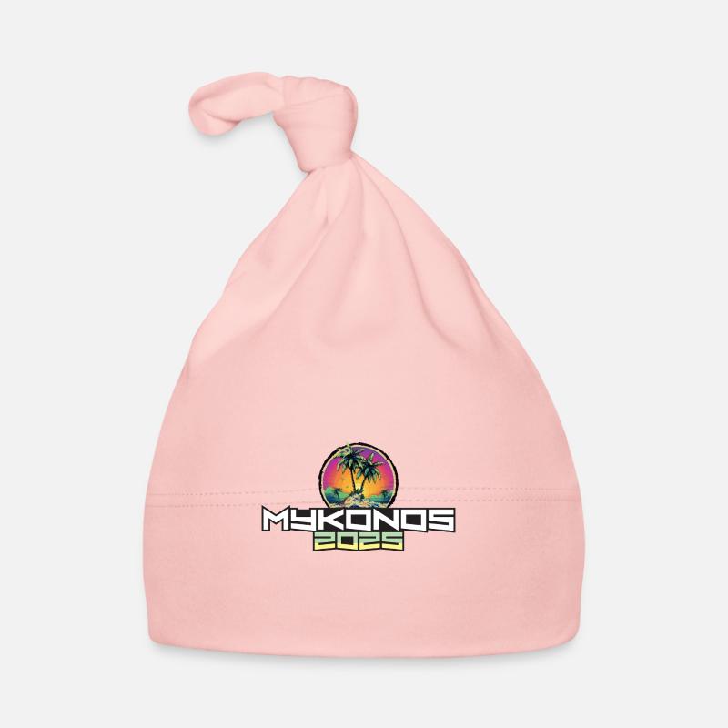 Mykonos 2025 Holiday Palm Trees Organic Baby Cap