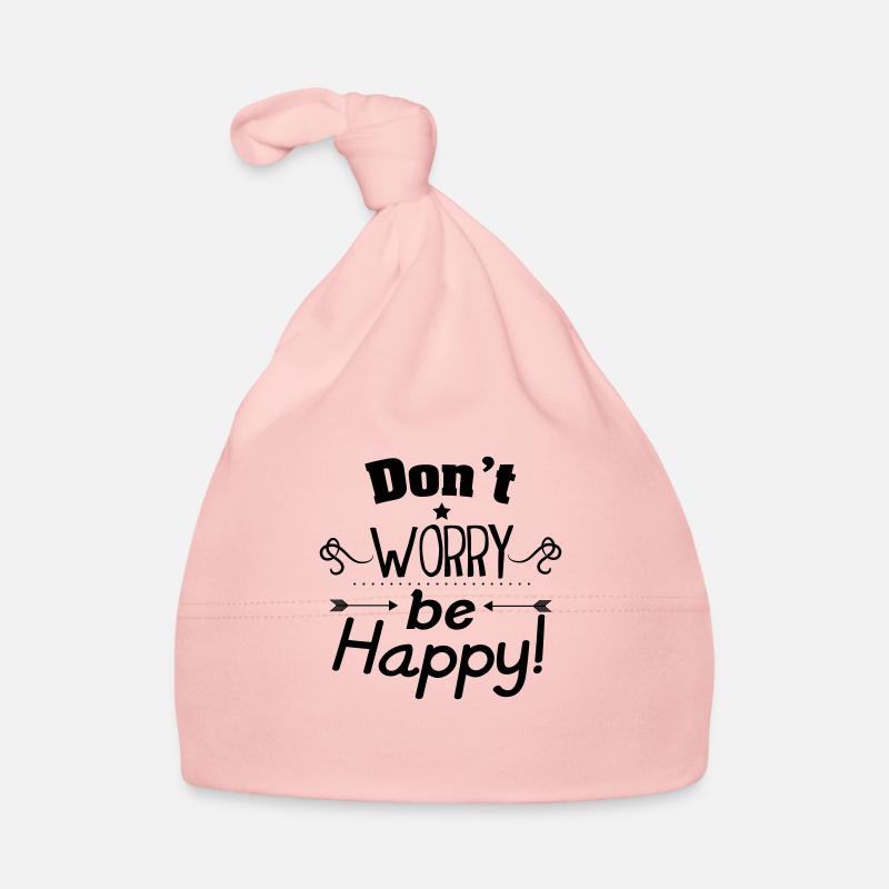 Don't worry be happy - Bonnet bio Bébé - rose