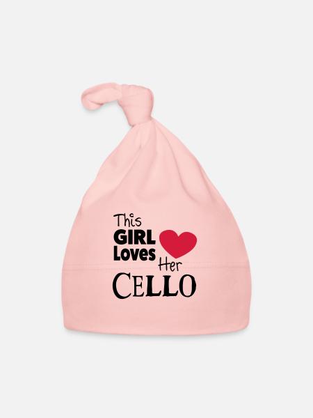 This Girl Loves Her Cello - Bonnet bio Bébé - rose - Devant